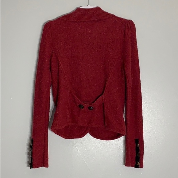 Anthropologie Laureate Lane Original Maroon Wool blazer jacket red medium - Picture 2 of 7